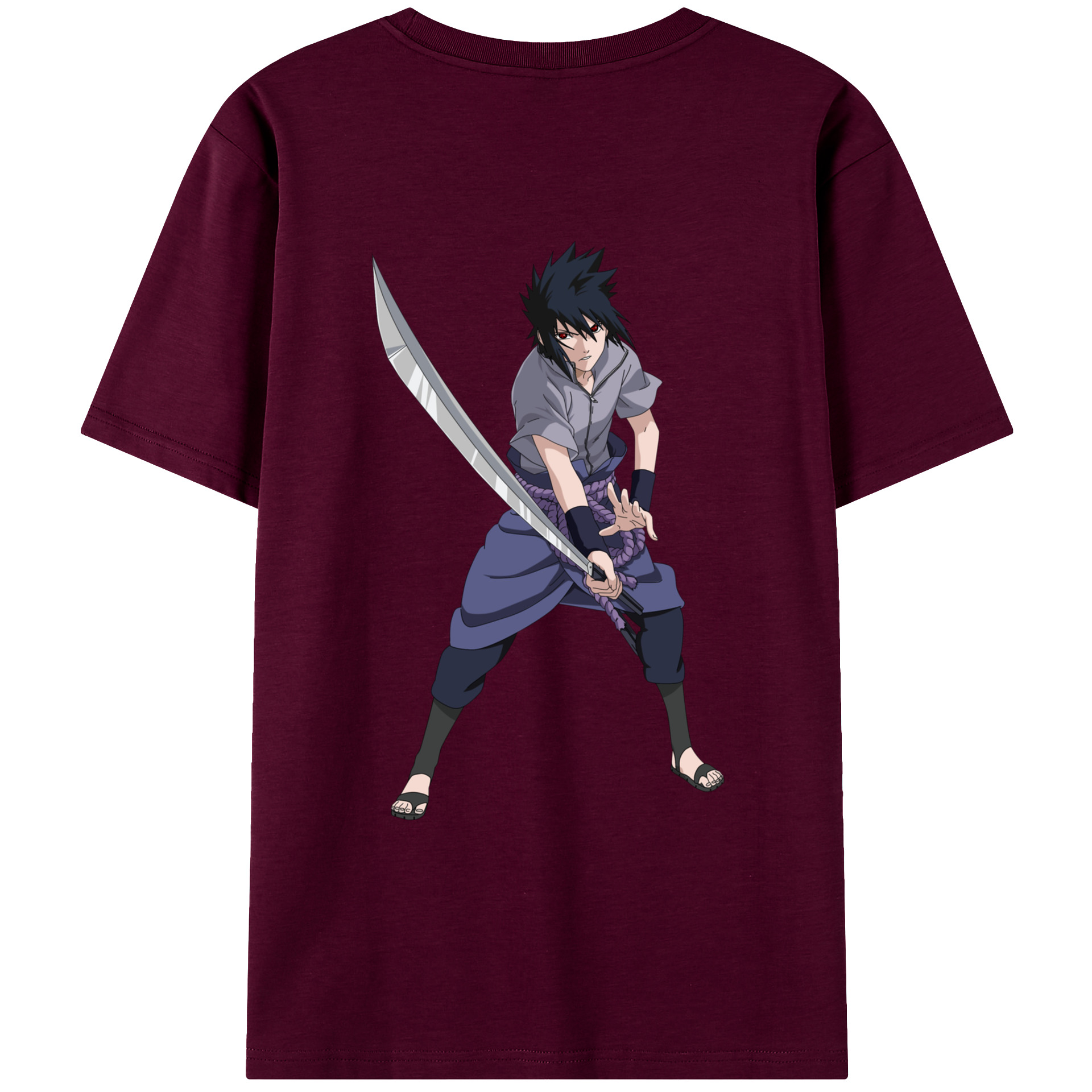 （画像用） NARUTO -ナルト- うちは サスケ Uchiha Sasuke レディース半袖Tシャツ(バックプリント)